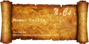 Nemec Csilla névjegykártya